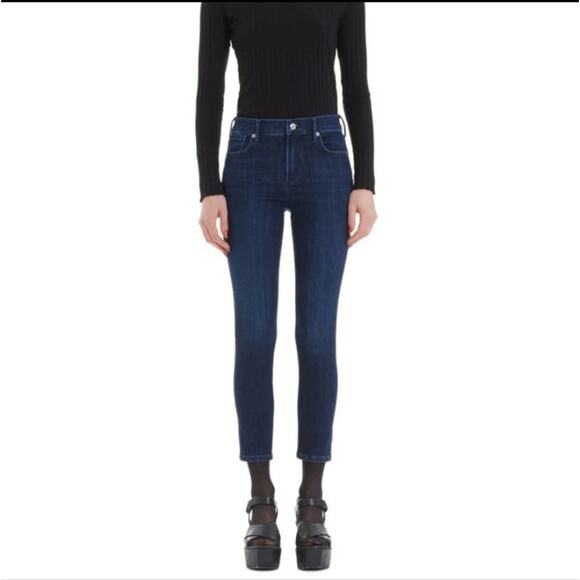 Agolde Denim - AGOLDE Sophie High Rise Crop Skinny Jeans Dark Wash Blue Size 27 Chic Trendy